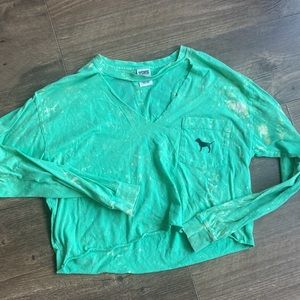 PINK | Green Tie Dye Crop Top